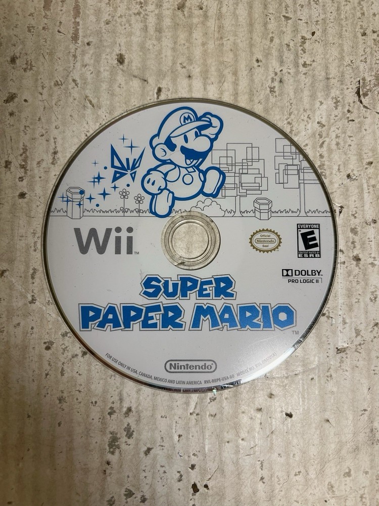 Super Paper Mario (Nintendo Wii, 2007) Disc Only  - Tested Working
