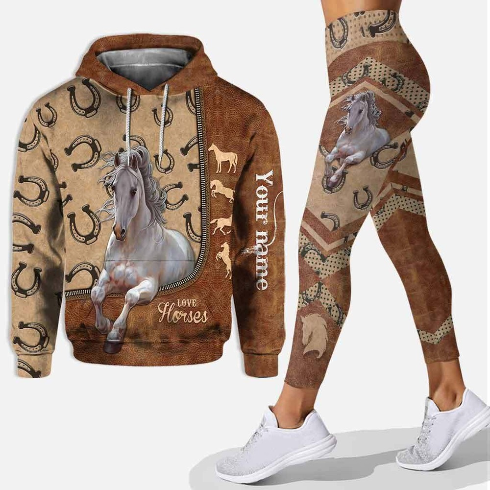 Personalized Love Horses Hoodie and Leggings