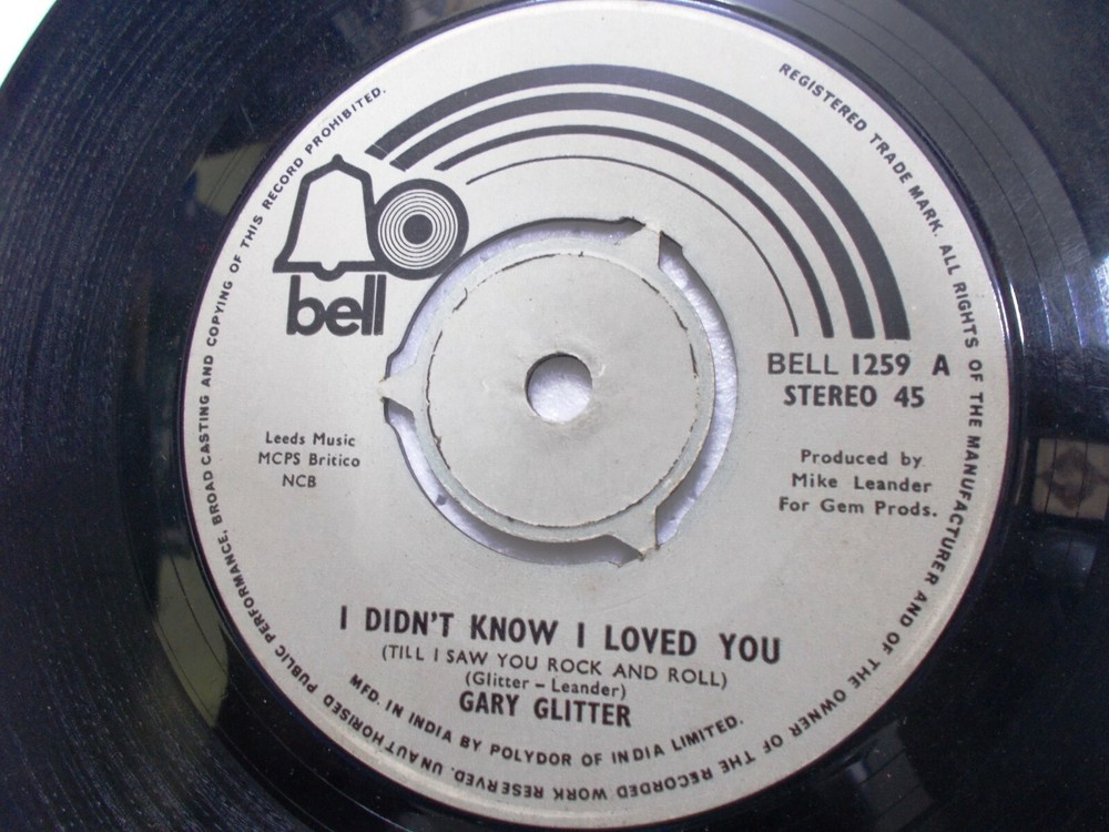 GARY GLITTER I DIDN’T KNOW LOVED YOU/HARD ON ME RARE SINGLE 7