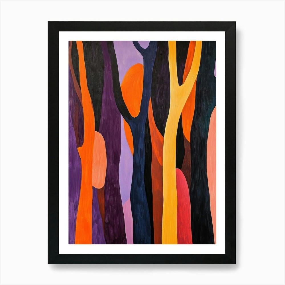 Vibrant Trees Art Print Framed Canvas Wall Decor Picture  