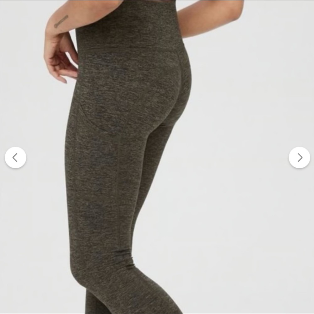 Aerie OFFLINE The Hugger High Waisted Heather Green Leggings Size XS NEW