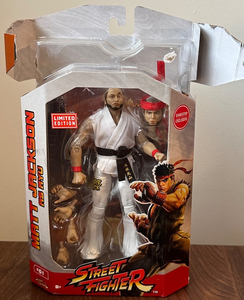 Matt Jackson as Ryu Street Fighter GameStop Exclusive AEW Wrestling Figure New