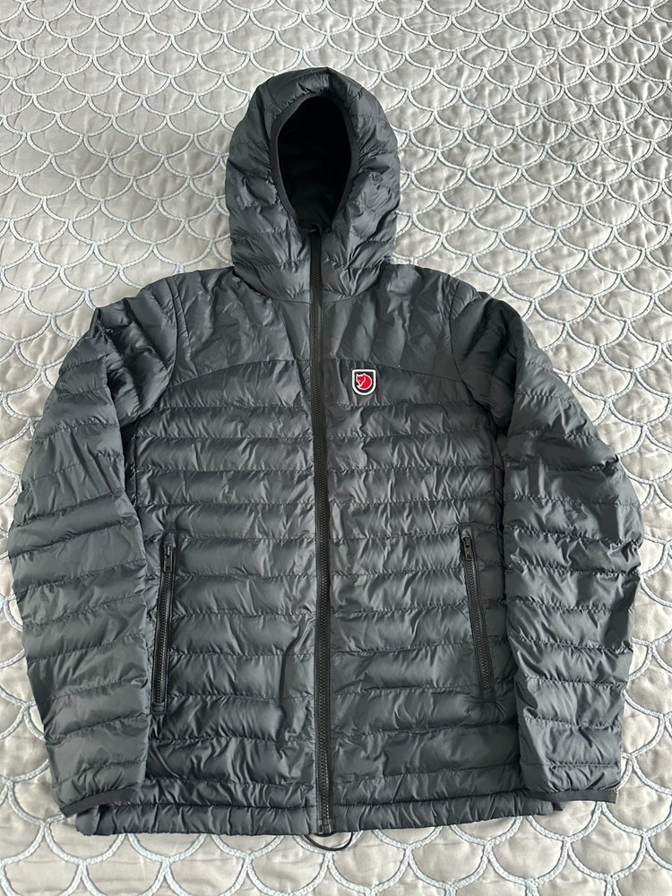 Fjallraven Expedition Pack Down Hoodie Men's Size S Grey Puffer Jacket