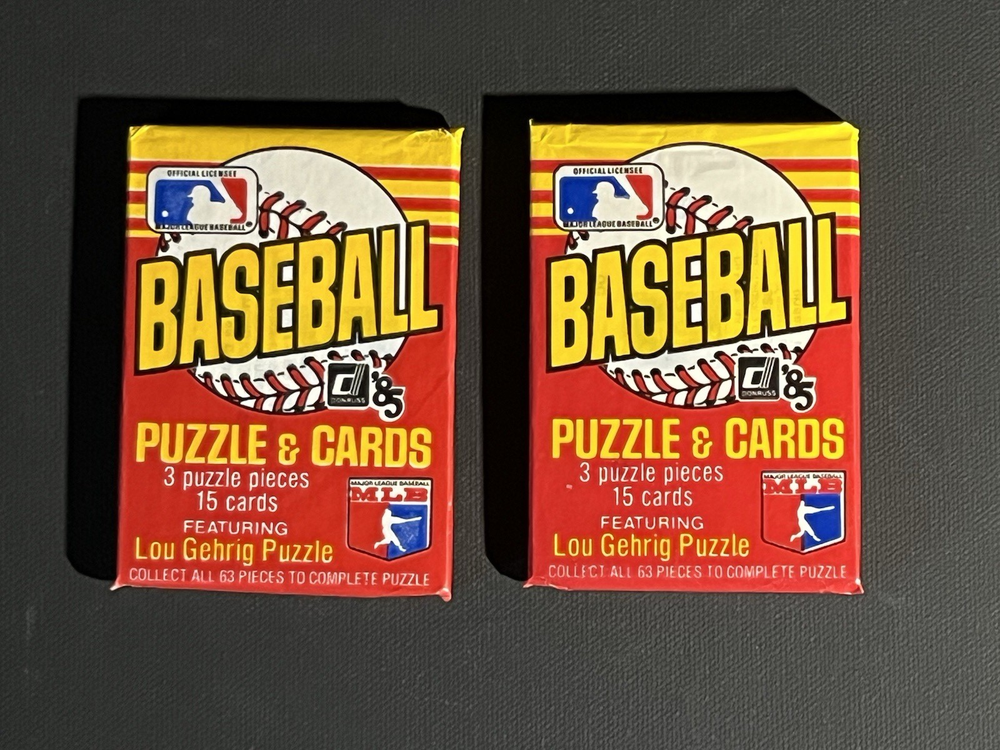 1985 Donruss Baseball 2 Unopened Wax Packs Puckett Clemens Rookies