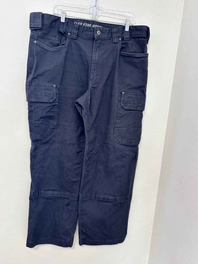 Duluth Trading Cargo Pants Mens 40x29.5 Regular Fit Flex Fire Hose Gray Canvas