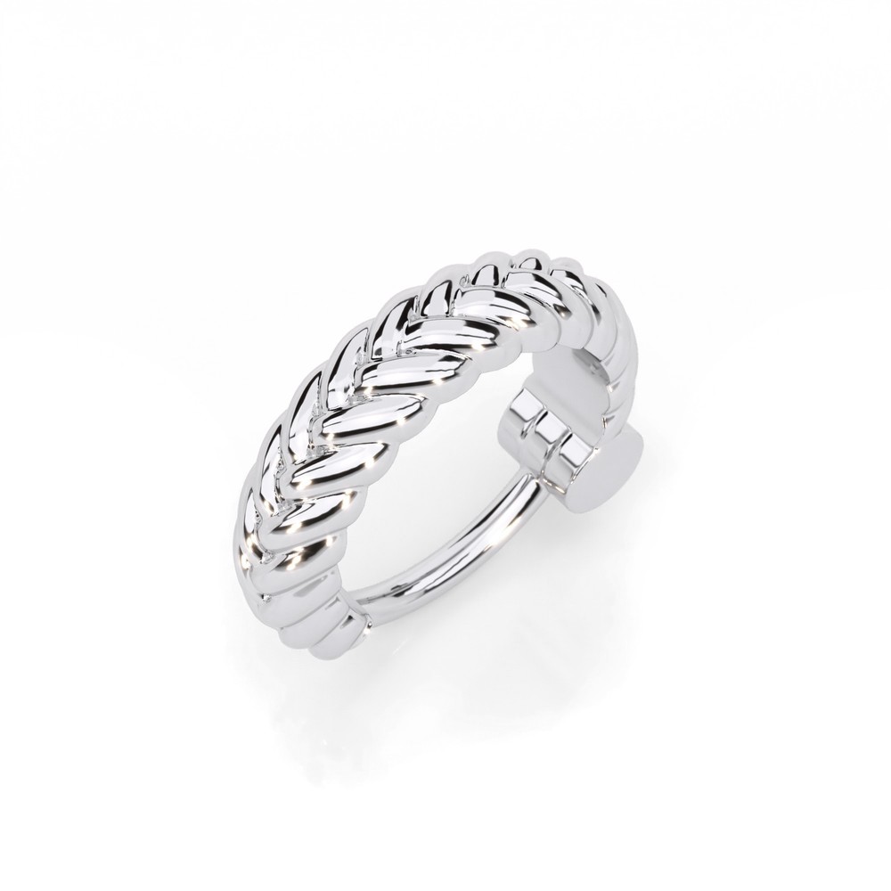 925 Sterling Silver Braid Cartilage Earrings with Clicker Twist Helix Hoop Ring