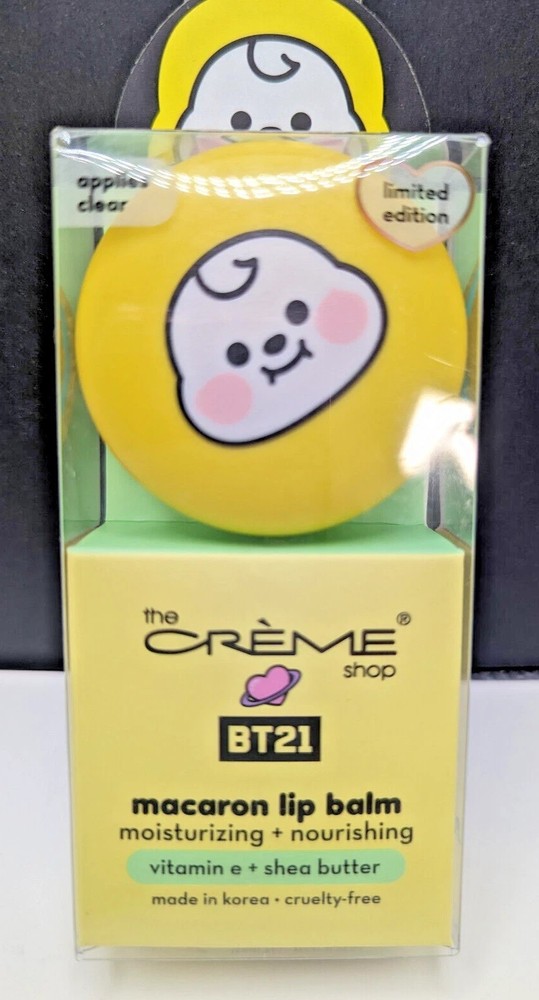 The Creme Shop BT21 Macaron Lip Balm LTD ED Clear (Vitamin E + Shea) Banana Milk