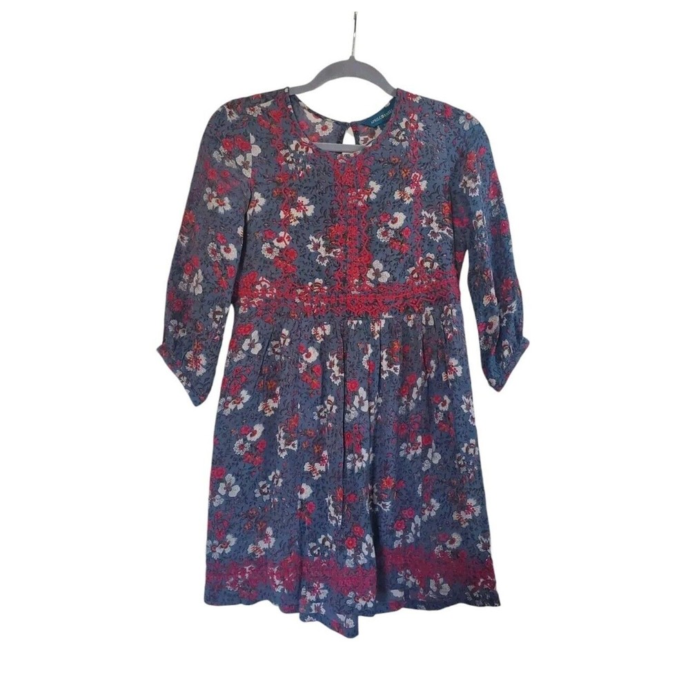 April Cornell Prairie Mysteria Embroidered Floral Mini Dress/Tunic NWT Size XXS