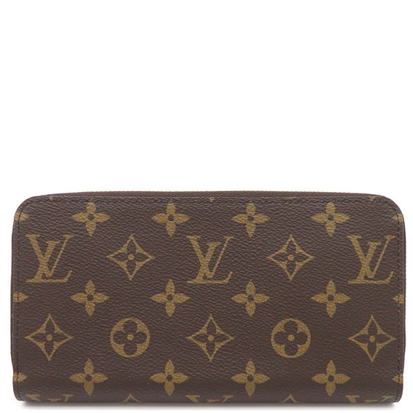 LOUIS VUITTON Purse Monogram canvas   Gold Metal Brown Zip Around M42616 R