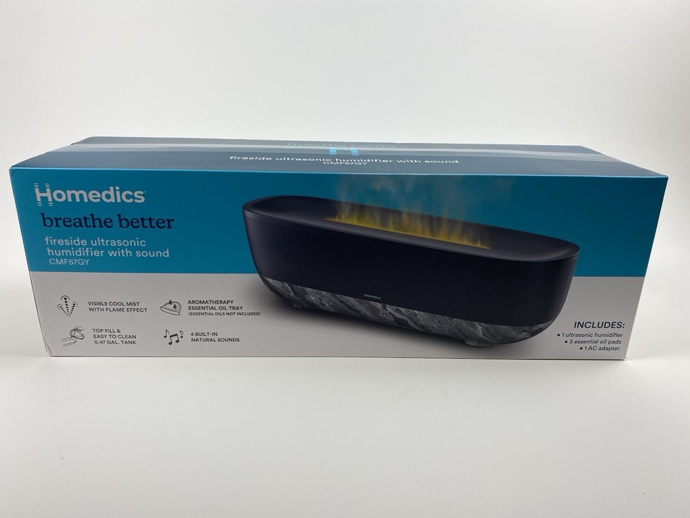 Homedics Fireside Ultrasonic Humidifier w/Sound CMF57GY