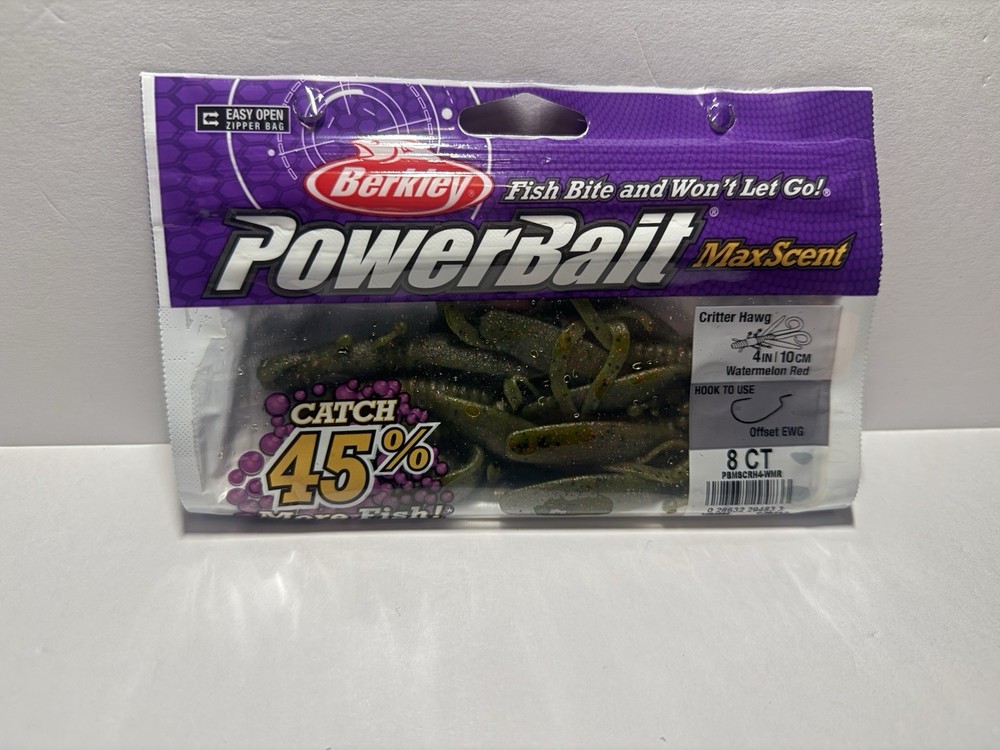 Berkley Powerbait Maxscent 4in Critter Hawg Soft Bait in Watermelon Red