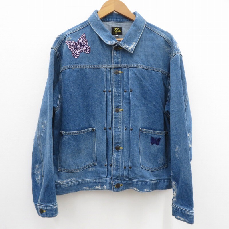 Needles Papillon Patches Jean Jkt Denim Jacket Blue Size L