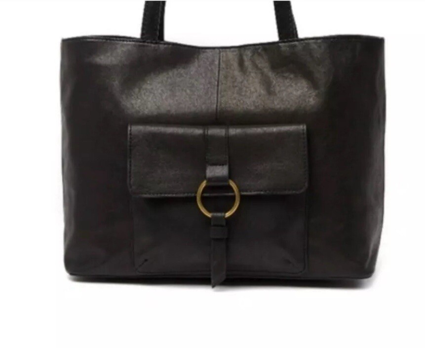FRYE Madison Harness Tote Shoulder Black Leather MSRP $398+