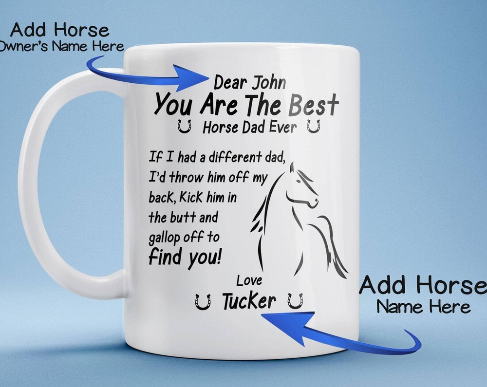 Personalized Best Horse Dad Ever Mug Awesome Horse Dad Horse Lovers Fathers Day