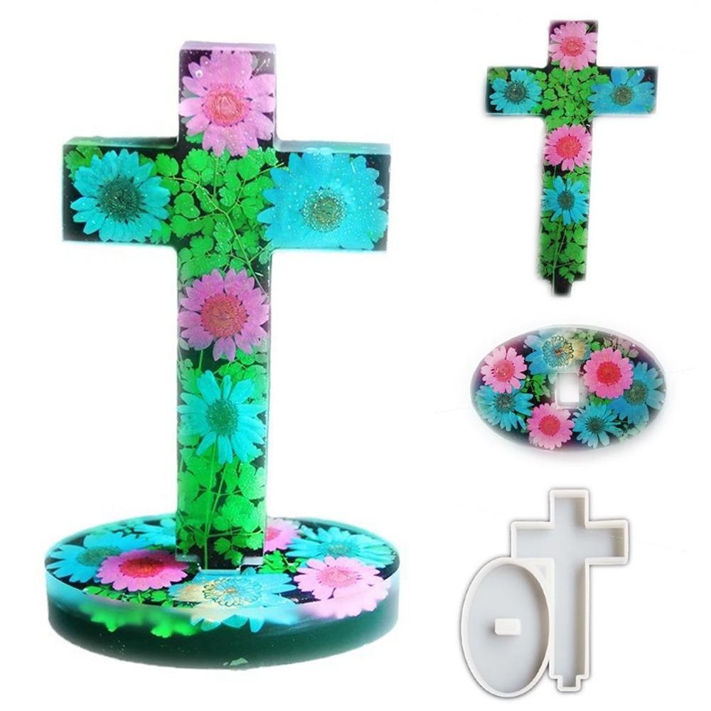 Silicone Mold Vintage Cross Plaster Molds Resin Silicone Molds DIY H7K2