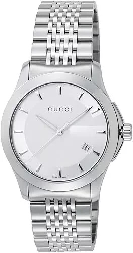GUCCI G-Timeless Silver Stainless Steel Mens Watch YA126401