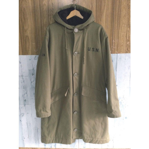 [Rare, very good condition] [Super warm] Houston USN deck coat, size L, khaki