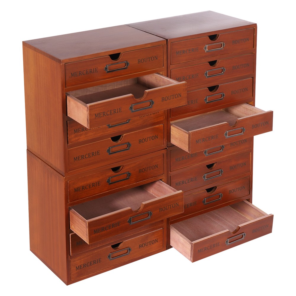 Space Saving 16 Drawer Organizer Set 4 PCS Ready-to-Use for Living Room/Bedroom
