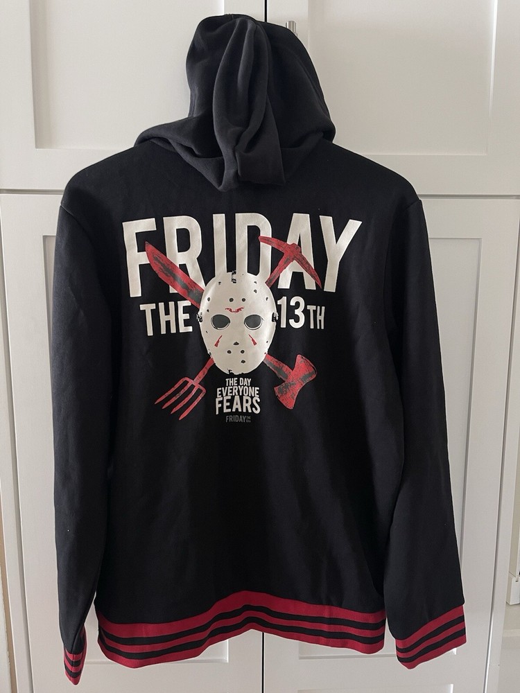 Jason Voorhees (Friday the 13th) Zip Up Logo Hoodie Sweatshirt Size M Horror NWT