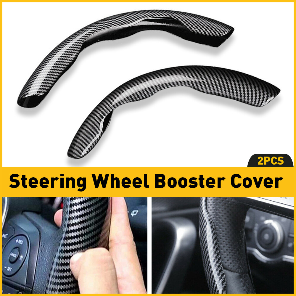 Carbon Fiber Non-Slip Steering Car Wheel Booster Cover Accessories Universal