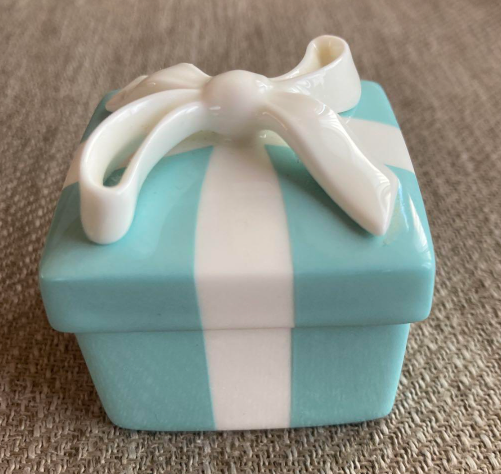 Tiffany & Co Mini Blue Bow Porcelain Trinket Box Japan