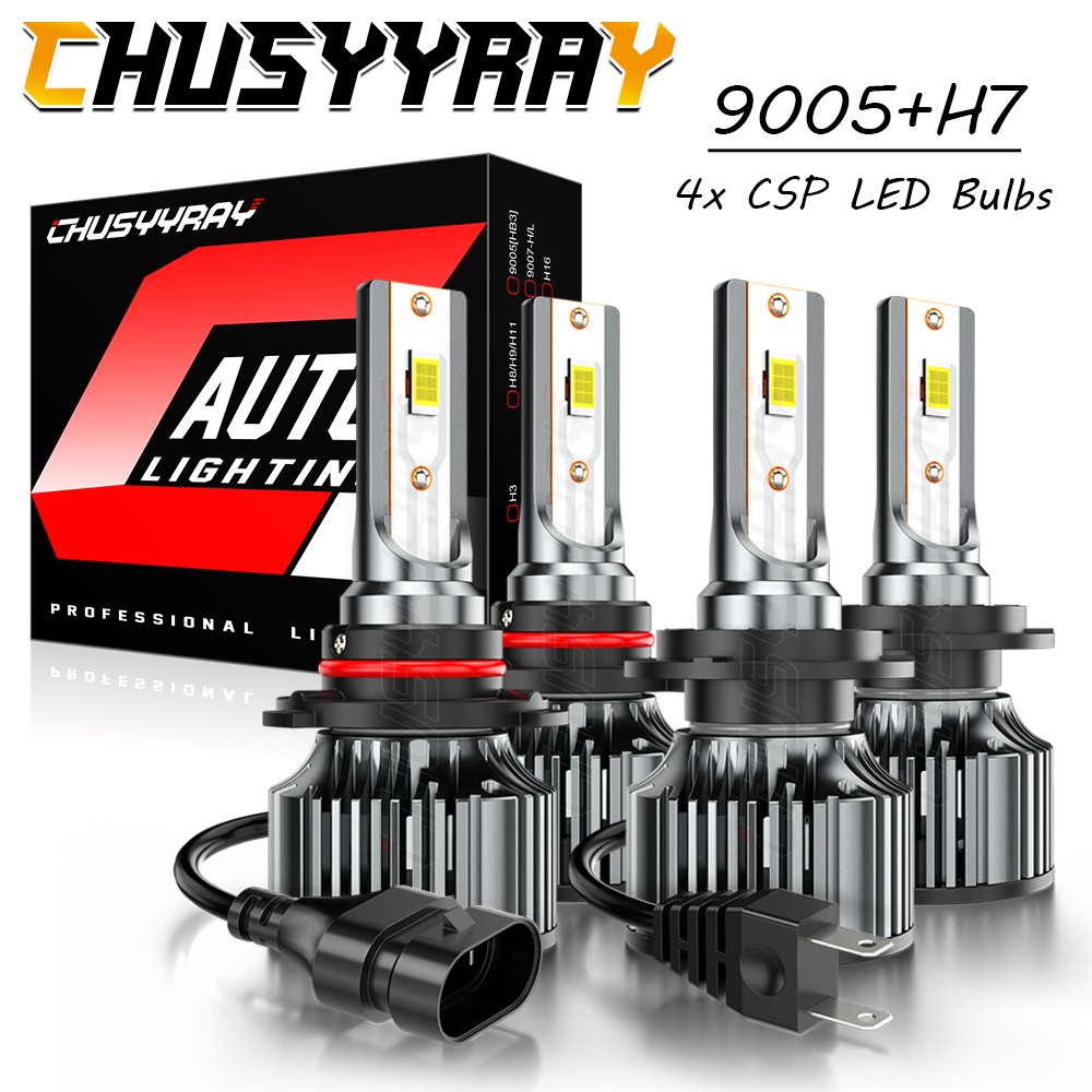 For Mitsubishi Outlander 2016-2020 4X 9005+H7 LED Headlight Bulb Hi Low Beam