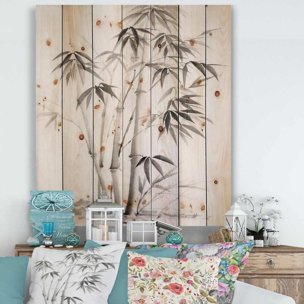 Designart 'Vintage Monochrome Bamboo II' Traditional Print