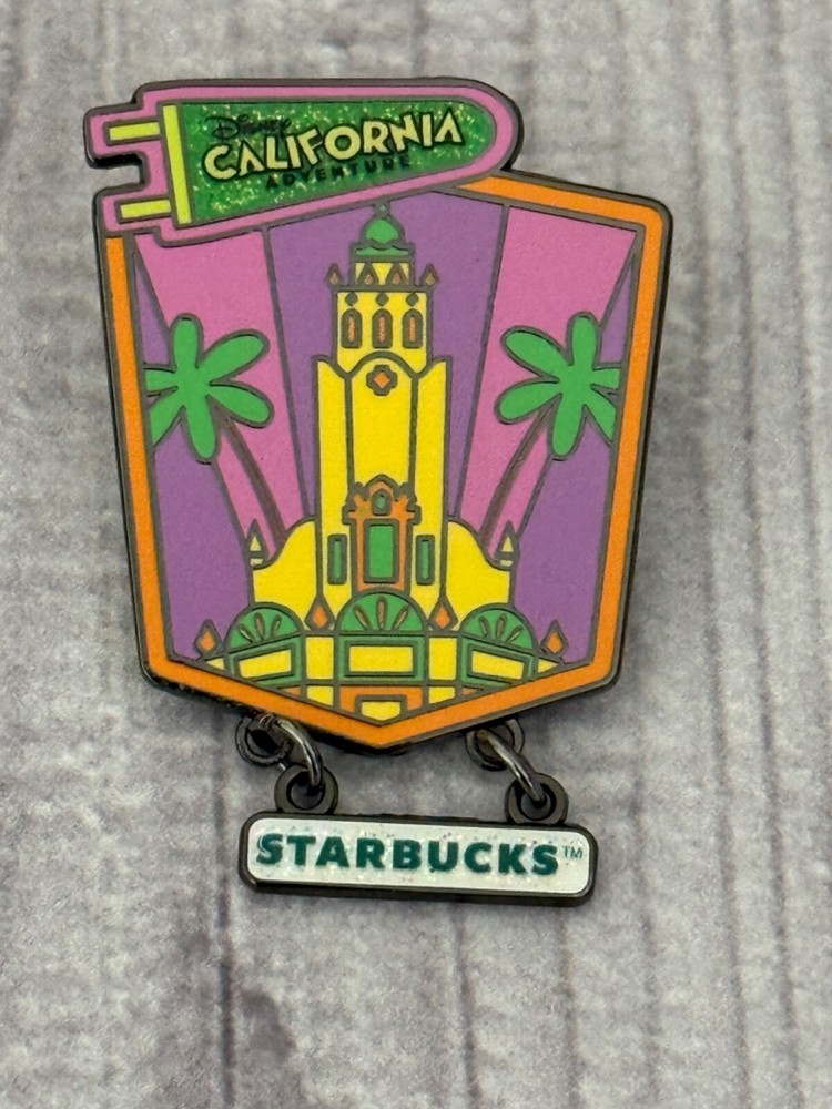 Disney Starbucks 2025 Mystery Pin California Adventure Carthay Circle Tower NEW