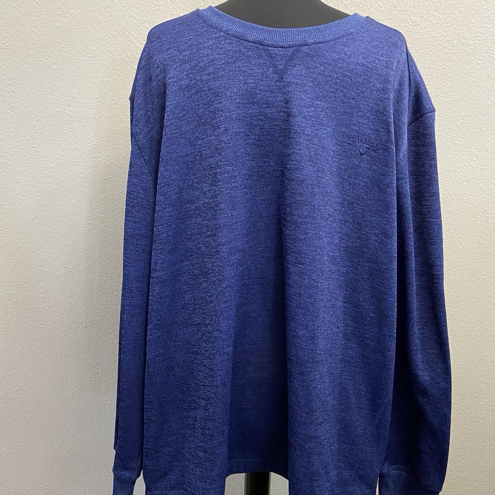 Callaway Men's 2XL Heather Blue Fleece Golf Sweatshirt Long Sleeve Pullover