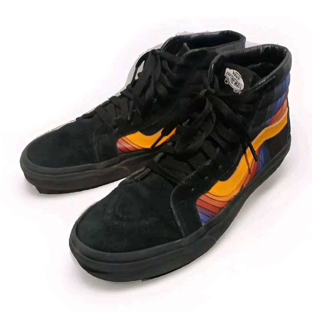 Vans Sk8 Hi Refract Black Rainbow Skate Shoes Men’s Sz 6.5 Womans Sz 8, 721356