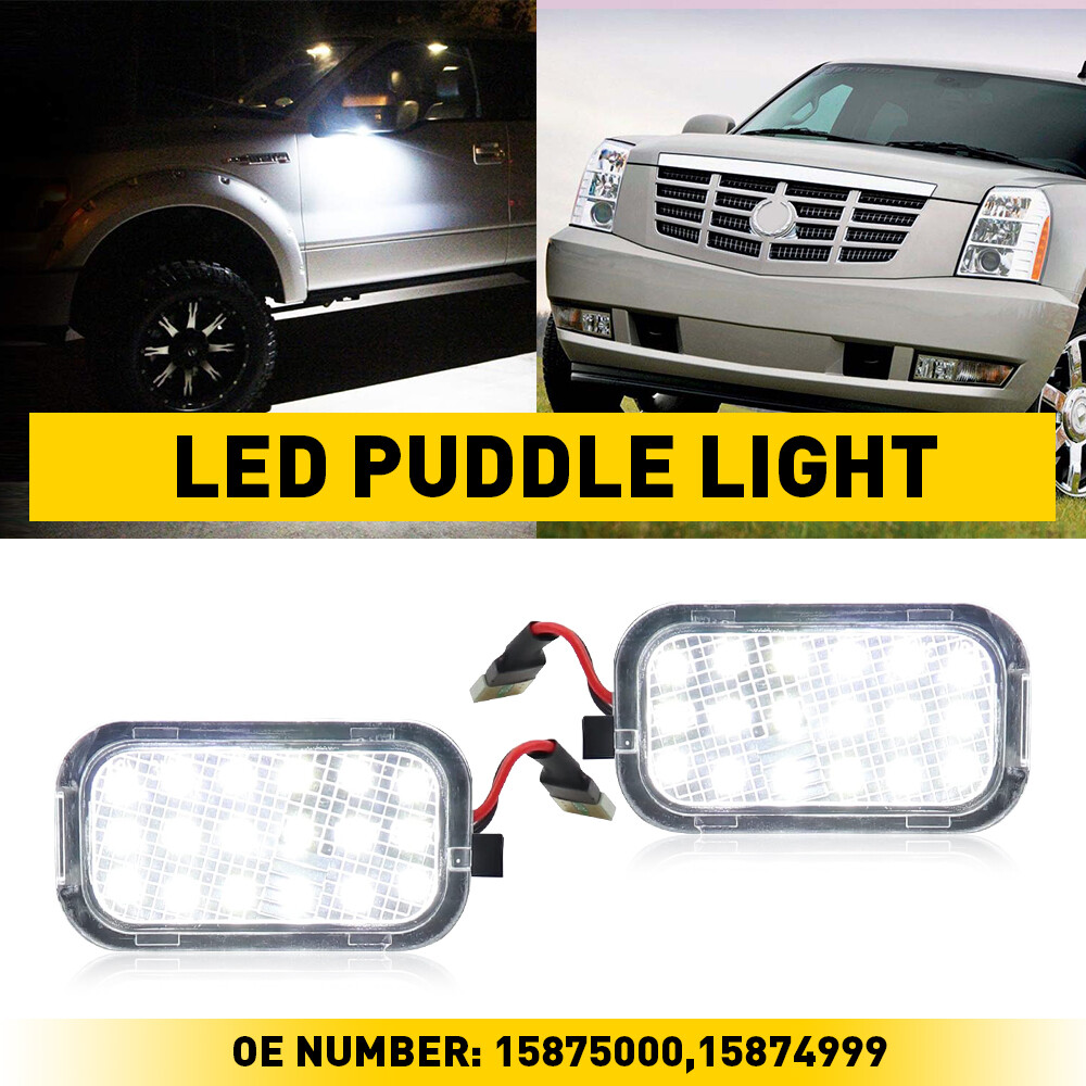 2PCS LED Puddle Side Mirror Light Assembly NEW for Cadillac Escalade 2007-2014