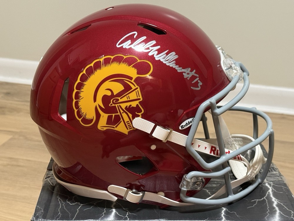 CALEB WILLIAMS AUTOGRAPHED USC FULL SIZE Authentic  Speed Helmet FANATICS HOLO