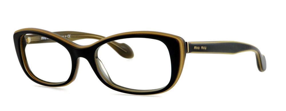 New MIU MIU VMU01L KAY-1O1 51mm Black Gold Eyeglasses Frames Italy