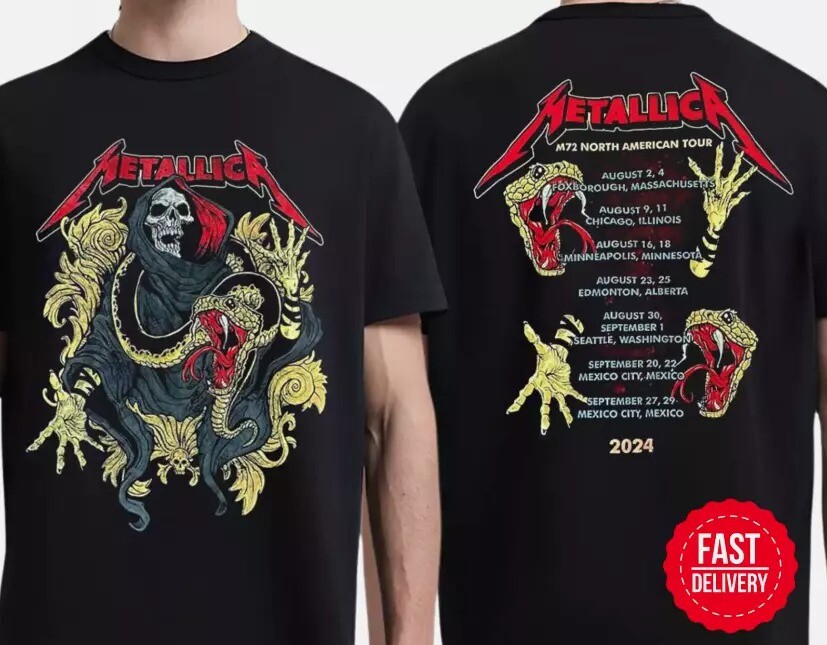 Metallica M72 North American Tour 2024 At Gillette Stadium T-Shirt