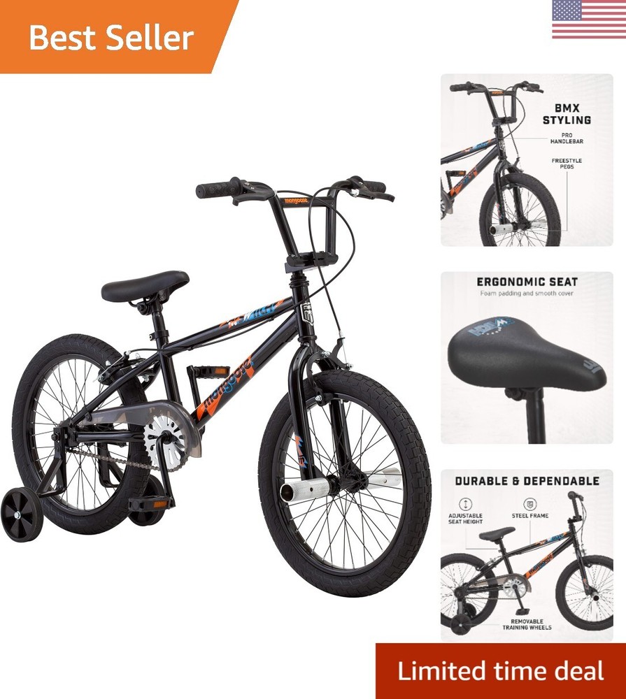 BMX Style Kids Bike for Boys and Girls Age 5-8 with 18-Inch Wheels and Low Frame