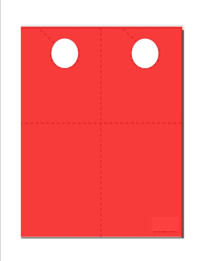 Custom Door Hangers with Coupon Cards 4.25x11 2-Up on 8.5x11 Red Cover 250 Sheets-image
