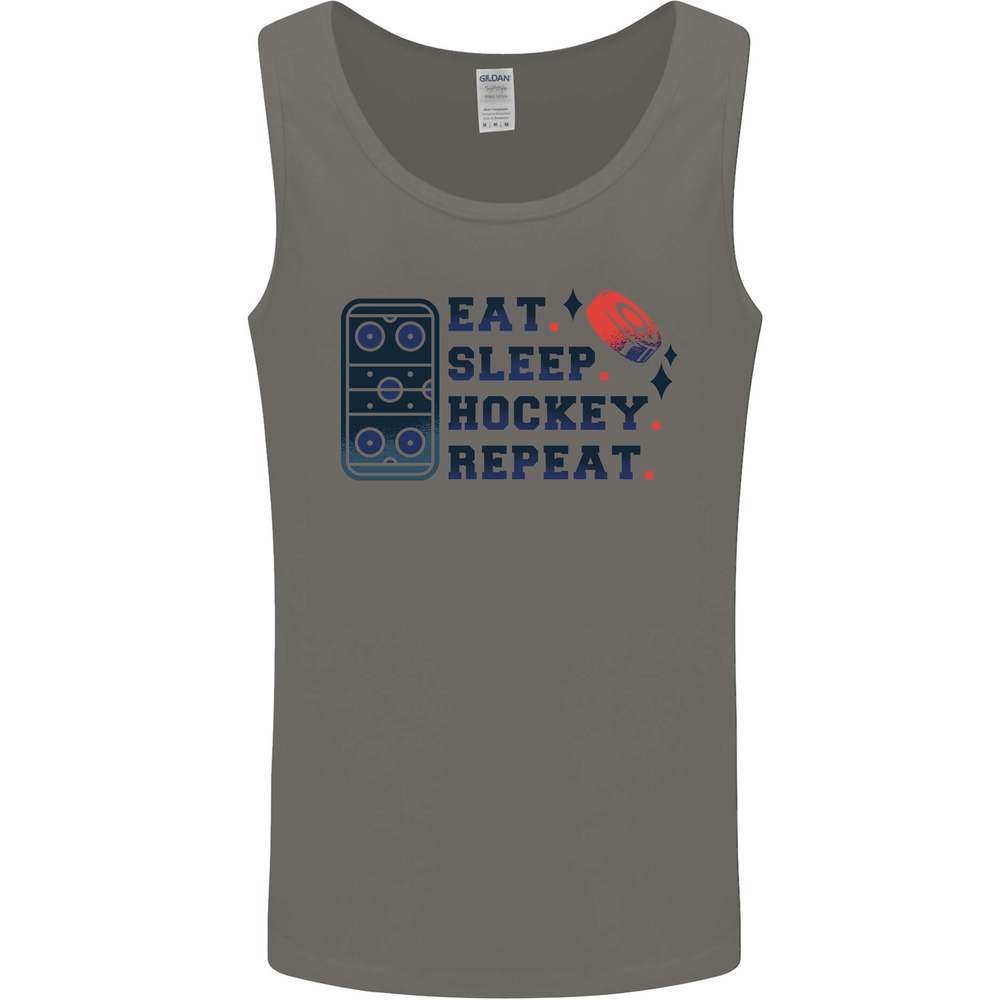 Eat Sleep Hockey Repeat Ice Street Mens Vest Tank Top