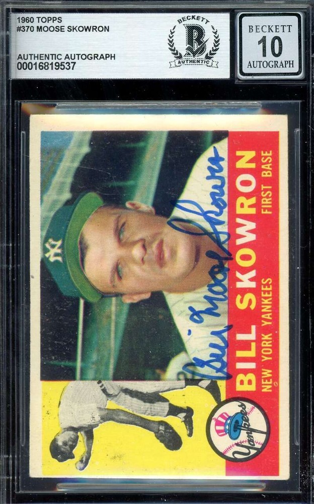 Moose Skowron Gem Mint 10 Beckett BAS Signed 1960 Topps Autograph