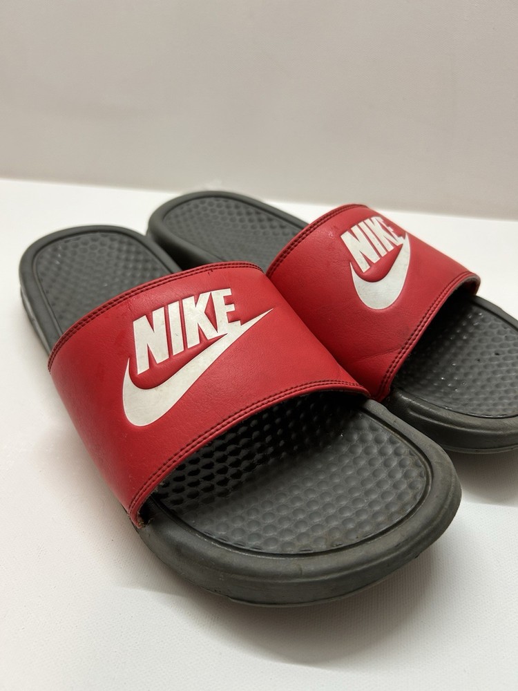 Nike Benassi JDI Slide Sandal for Men in Black White University Red
