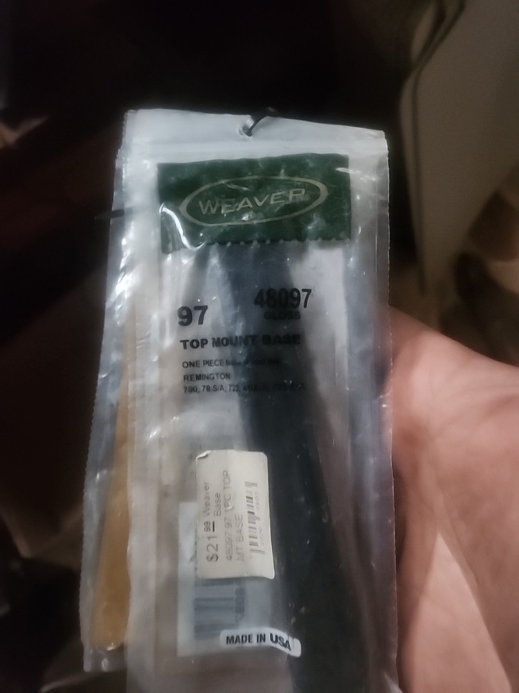 Weaver Top Mount Aluminum Scope Base For Remington 700/722/725 97 Black - 48097