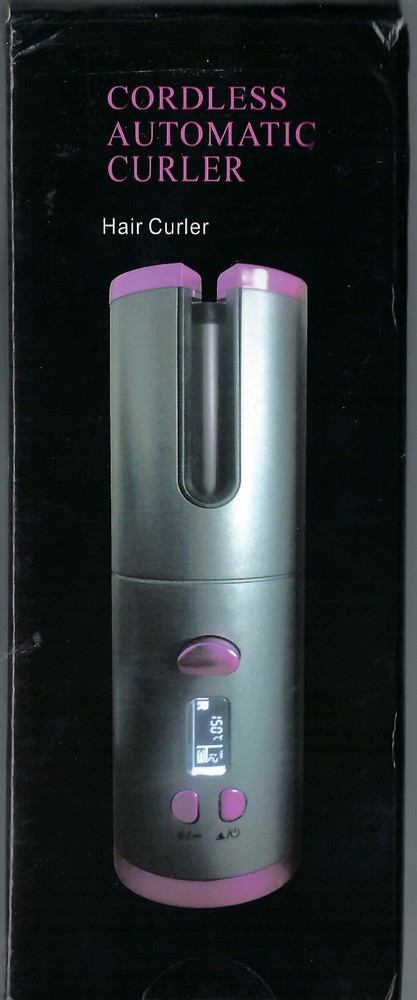 Cordless Automatic Hair Curler with USB Charger in White Gold