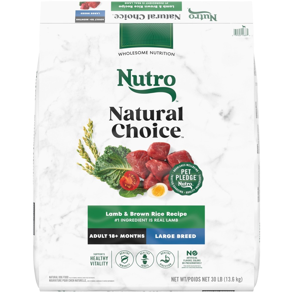 Nutro Natural Choice Adult Large Breed Dry Dog Food, Lamb and Brown Rice Reci...