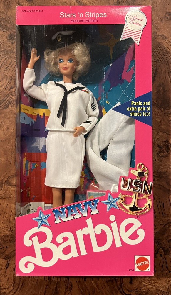Barbie Stars 'N' Stripes Navy Doll Special Edition Mattel 1990 #9693 NRFB