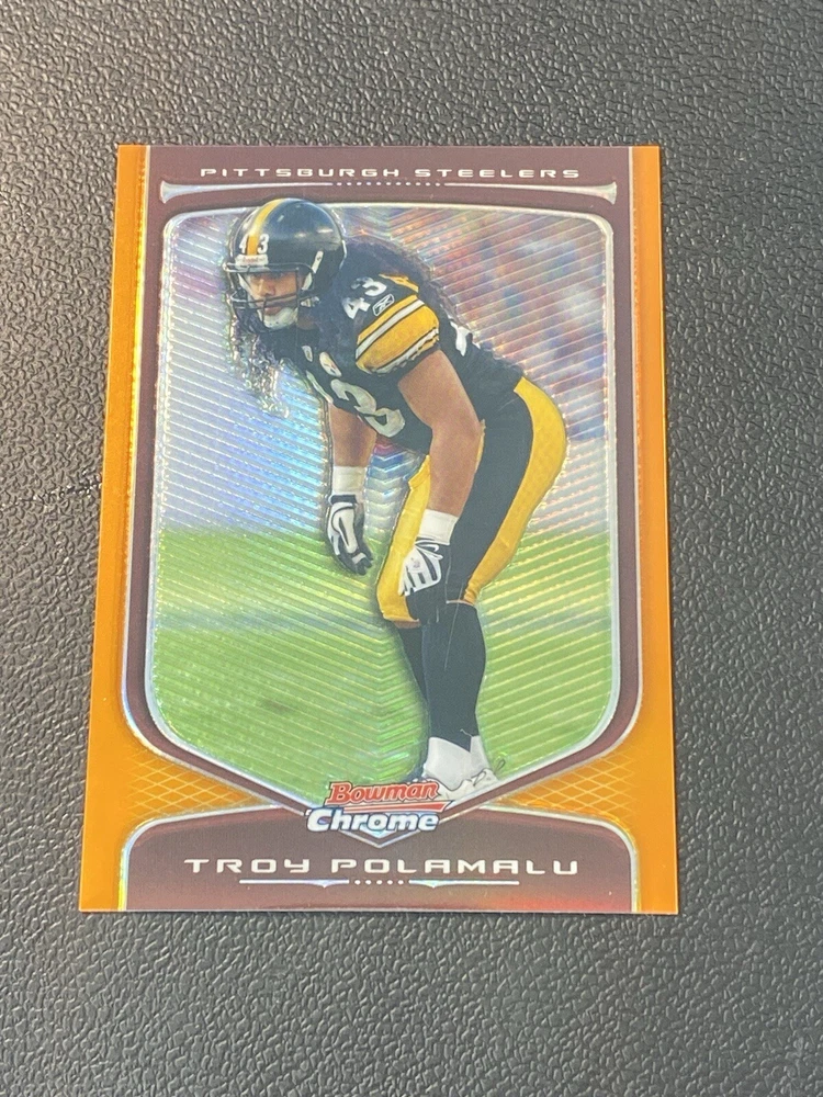 2009 Bowman Chrome - Troy Polamalu #75 Orange Refractor /25