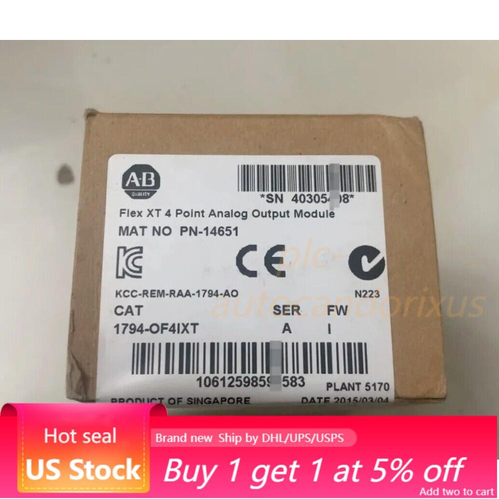 New Allen Bradley 1794-OF4IXT Flex XT 4-Point Analog Output Module US Free Tax