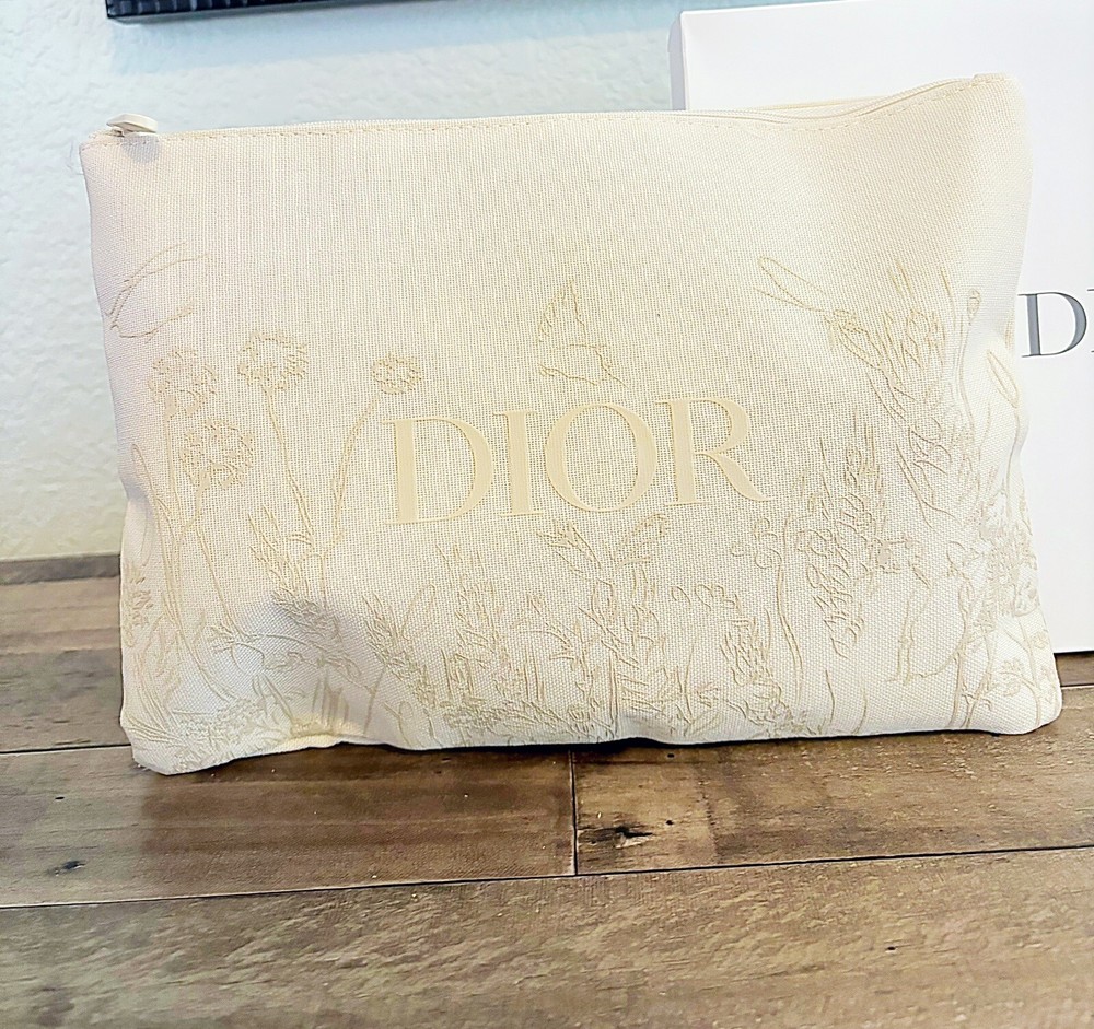 CHRISTIAN DIOR CREAM SOFT SPRING FLOWER 2024 CLUTCH BAG Limited Edition