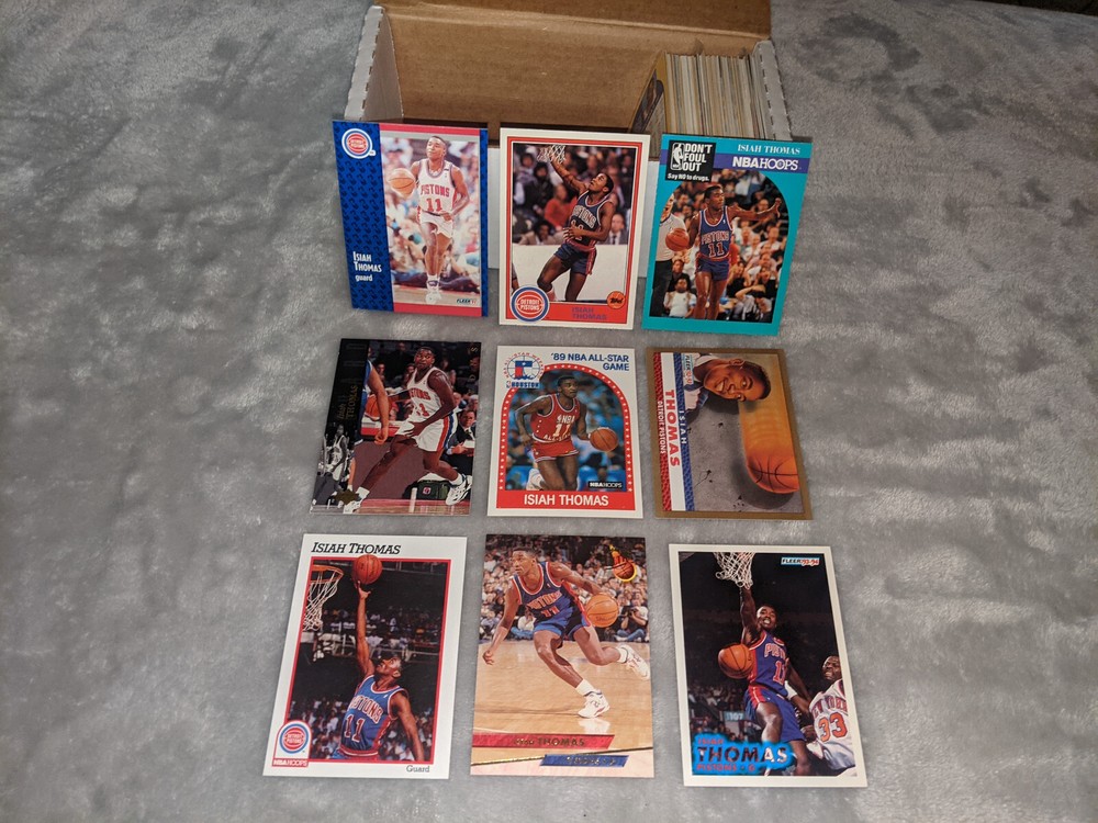 Huge Lot of 109 Isiah Thomas Basketball Cards with Inserts