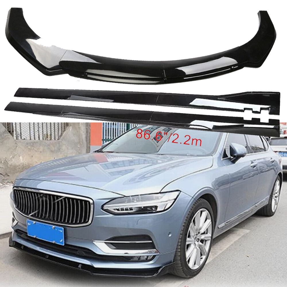 Glossy Black Front Bumper Lip Splitter Spoiler for Volvo S40 S70 S80 S90