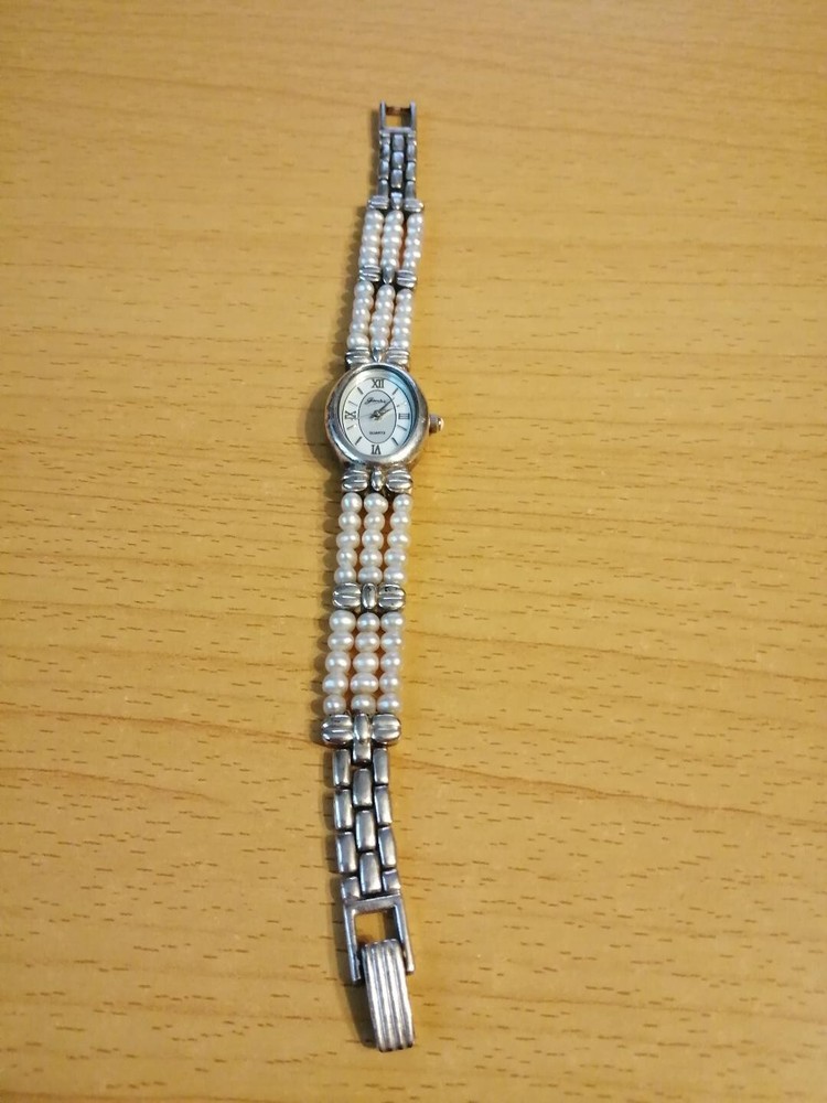 real pearl and silver watch