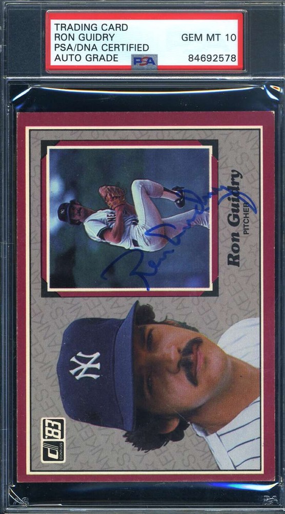 Ron Guidry PSA DNA Gem Mint 10 Signed 1983 Donruss Jumbo Autograph